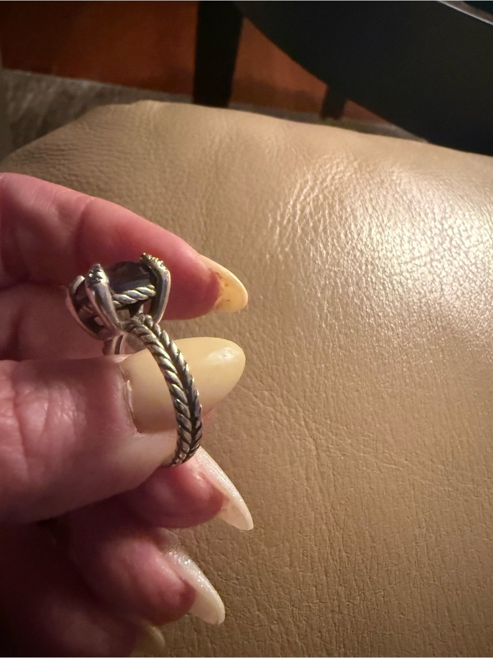 David Yurman CHATELAINE® RING in Sterling Silver with Amethyst and DiamondSize8 - Picture 4 of 7